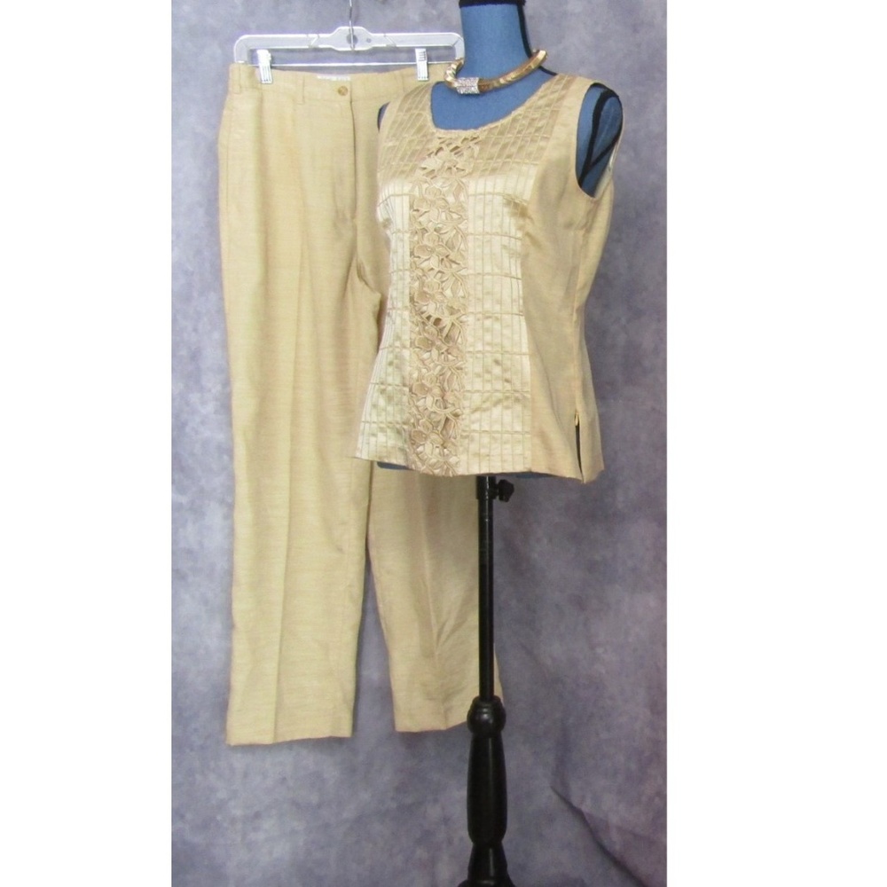 NWT J Song Golden Pantsuit Tank & Pants Size 10